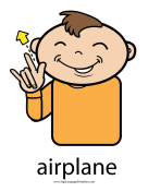 Baby Sign Language "Airplane" sign (color)