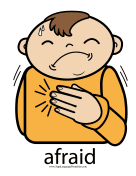 Baby Sign Language "Afraid" sign (color) sign language printable