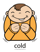 Baby Sign Language "Cold" sign (color) sign language printable