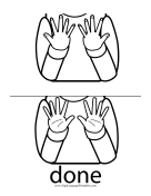 Baby Sign Language "Done" sign (outline) sign language printable