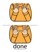 Baby Sign Language "Done" sign (color) sign language printable