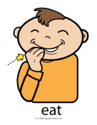 Baby Sign Language "Eat" sign (color) sign language printable