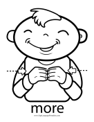 Baby Sign Language "More" sign (outline) sign language printable