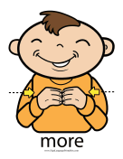 Baby Sign Language "More" sign (color) sign language printable