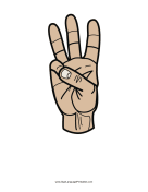 Number 6 (color, no label) sign language printable