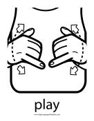 Baby Sign Language "Play" sign (outline) sign language printable