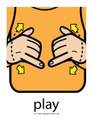Baby Sign Language "Play" sign (color) sign language printable