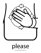 Baby Sign Language "Please" sign (outline) sign language printable