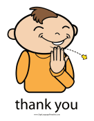 Baby Sign Language "Thank You" sign (color) sign language printable