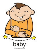 Baby Sign Language "Baby" sign (color) sign language printable