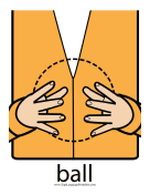 Baby Sign Language "Ball" sign (color) sign language printable