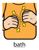 Baby Sign Language "Bath" sign (color) sign language printable