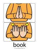 Baby Sign Language "Book" sign (color) sign language printable