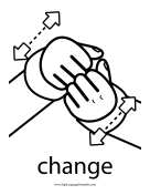 Baby Sign Language "Change" sign (outline) sign language printable