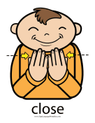 Baby Sign Language "Close" sign (color) sign language printable