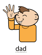 Baby Sign Language "Dad" sign (color) sign language printable