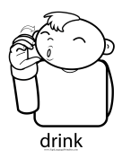 Baby Sign Language "Drink" sign (outline) sign language printable