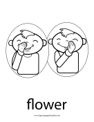 Baby Sign Language "Flower" sign (outline) sign language printable