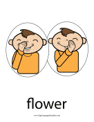 Baby Sign Language "Flower" sign (color) sign language printable