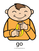 Baby Sign Language "Go" sign (color) sign language printable