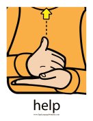 Baby Sign Language "Help" sign (color) sign language printable