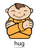 Baby Sign Language "Hug" sign (color) sign language printable