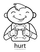 Baby Sign Language "Hurt" sign (outline) sign language printable