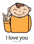 Baby Sign Language "I Love You" sign (color) sign language printable
