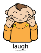 Baby Sign Language "Laugh" sign (color) sign language printable