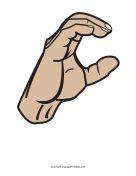Letter C (color, no label) sign language printable