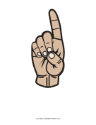 Letter D (color, no label) sign language printable