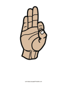 Letter F (color, no label) sign language printable