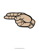 Letter H (color, no label) sign language printable