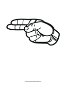 Letter H (outline, no label) sign language printable
