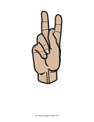 Letter K (color, no label) sign language printable