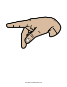 Letter P (color, no label) sign language printable