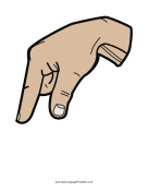 Letter Q (color, no label) sign language printable
