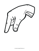 Letter Q (outline, no label) sign language printable