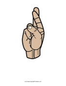 Letter R (color, no label) sign language printable