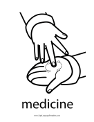 Baby Sign Language "Medicine" sign (outline) sign language printable