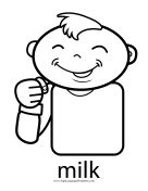 Baby Sign Language "Milk" sign (outline) sign language printable