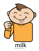 Baby Sign Language "Milk" sign (color) sign language printable