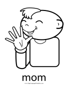 Baby Sign Language "Mom" sign (outline) sign language printable