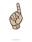 Number 1 (color, no label) sign language printable