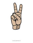 Number 2 (color, no label) sign language printable