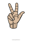 Number 3 (color, no label) sign language printable