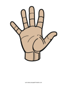 Number 5 (color, no label) sign language printable