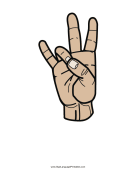 Number 7 (color, no label) sign language printable