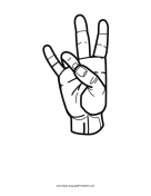 Number 7 (outline, no label) sign language printable