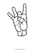 Number 8 (outline, no label) sign language printable